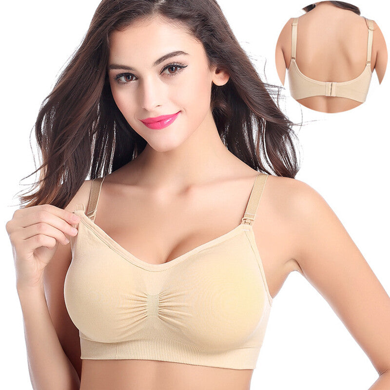 Women Seamless Nursing Bra Pregnancy Nowire Breastfeeding Gathered Maternity Bra