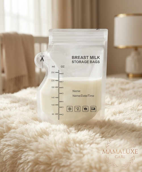 Mamaluxe Leak-Proof Breast Milk Storage Bags (10/30/100-Pack) | Pre-Sterilized & Freezer Safe