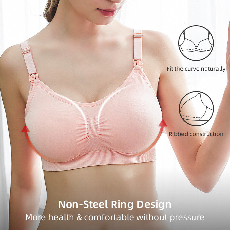 Women Seamless Nursing Bra Pregnancy Nowire Breastfeeding Gathered Maternity Bra